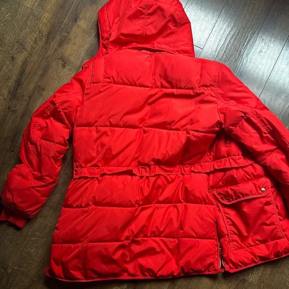J. Crew Red Puffer Jacket with Pink Lining - Picture 3 of 6